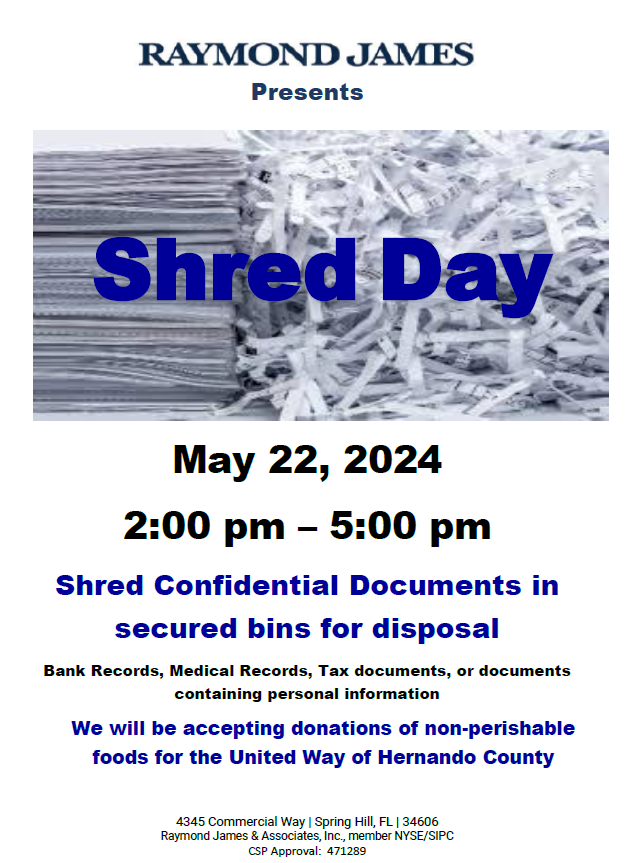 Shred Day & Food Drive