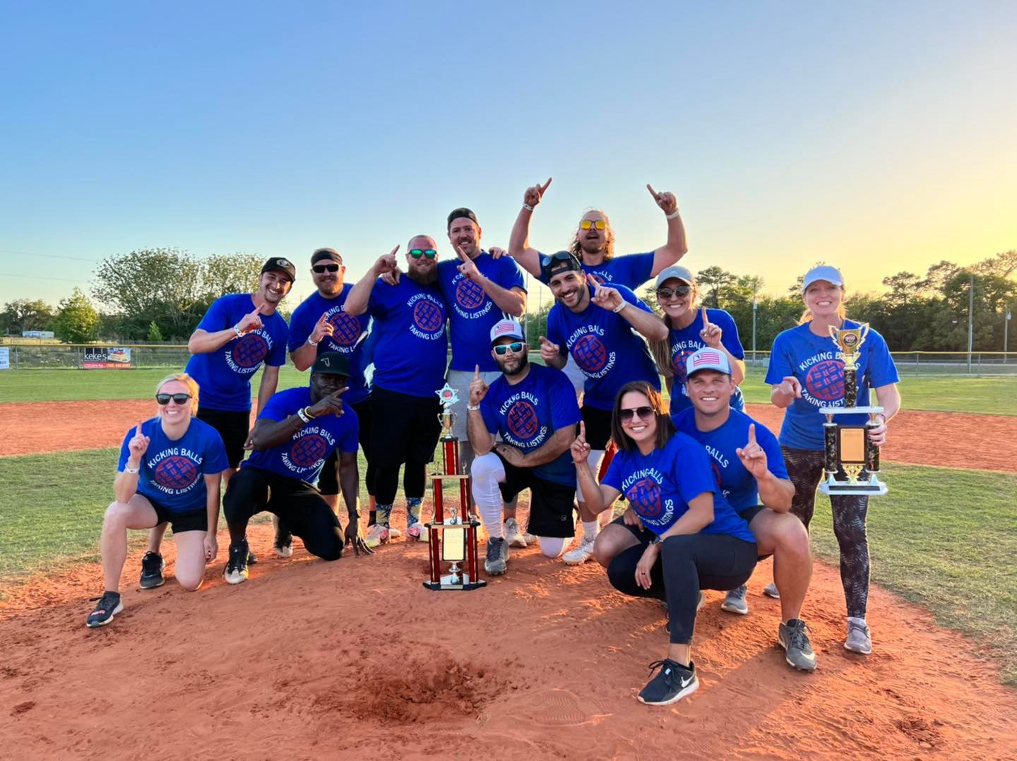 group picture of kickball winners