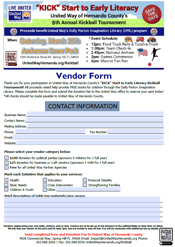 vendor form