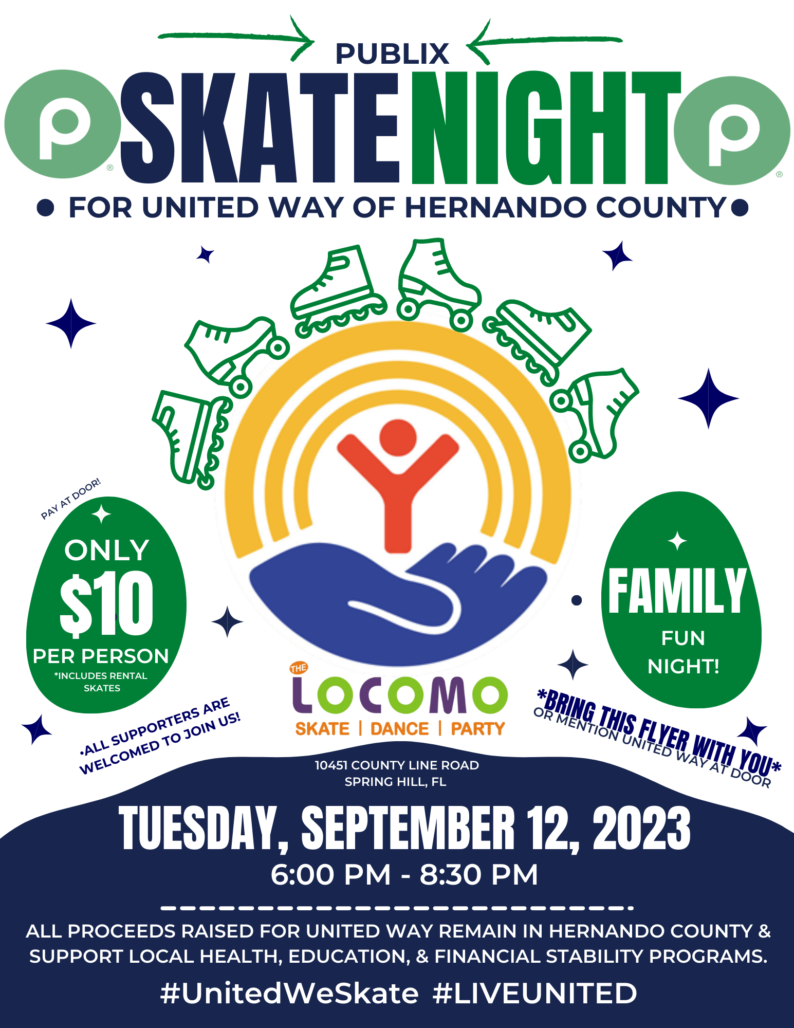 Publix Skate Night 2023 Flyer
