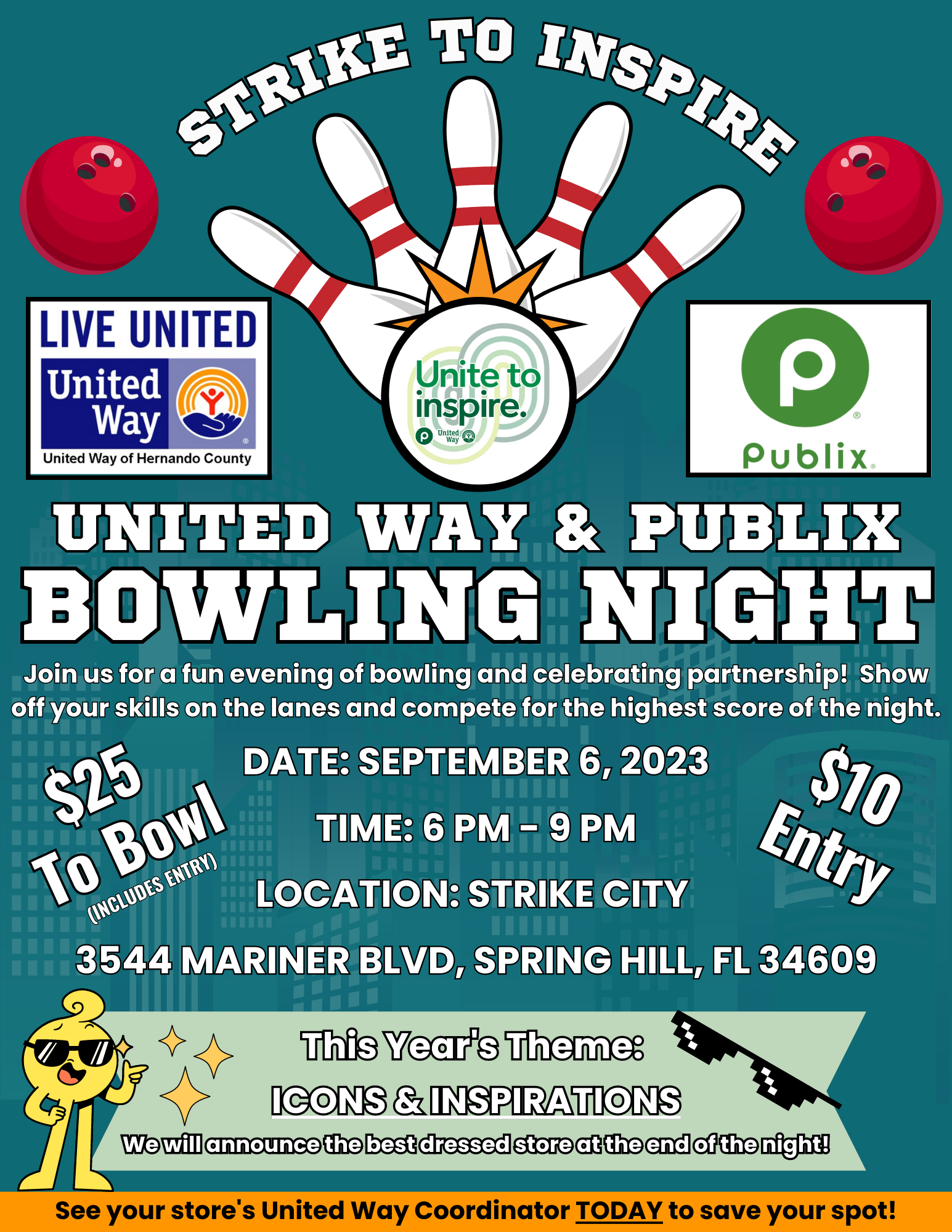 Publix Bowling Night 2023 Flyer