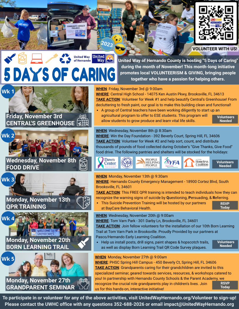 5 DAYS OF CARING flyer 2023