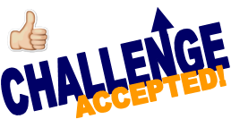 challenge accepted logo with a thumbs up
