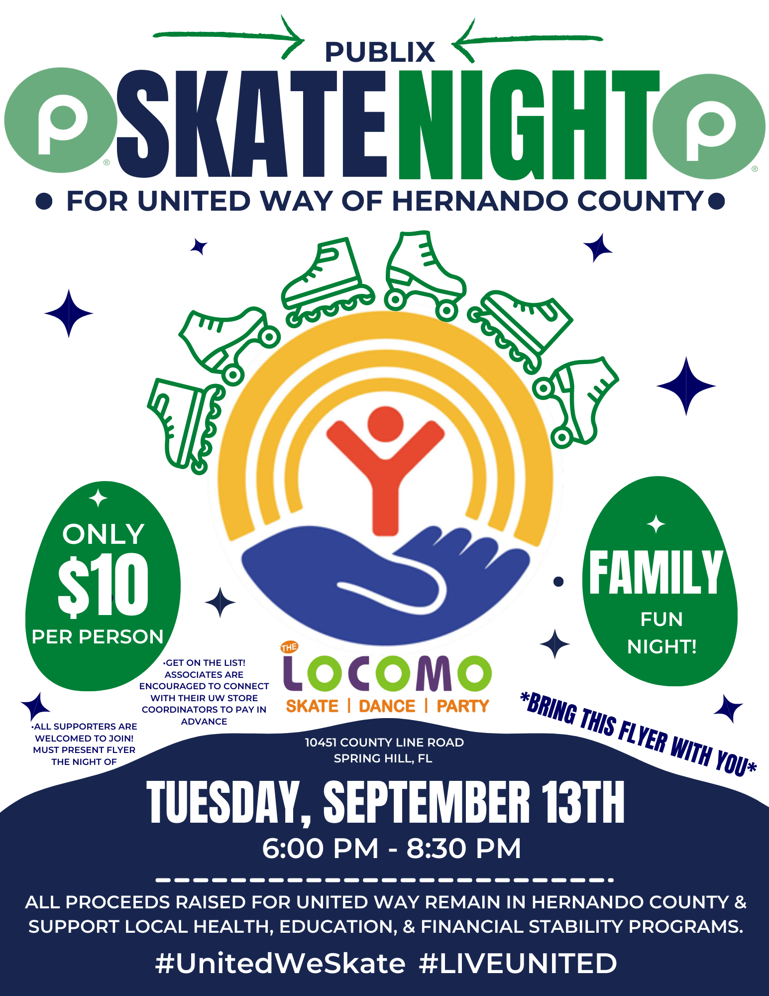 Publix Skate Night 2022 Flyer