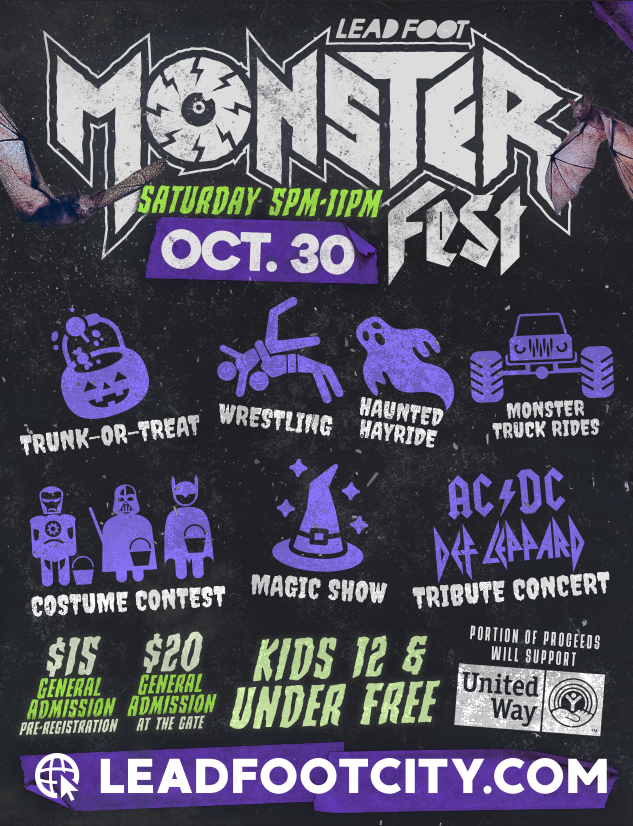 Monster Fest flyer with event details & activities