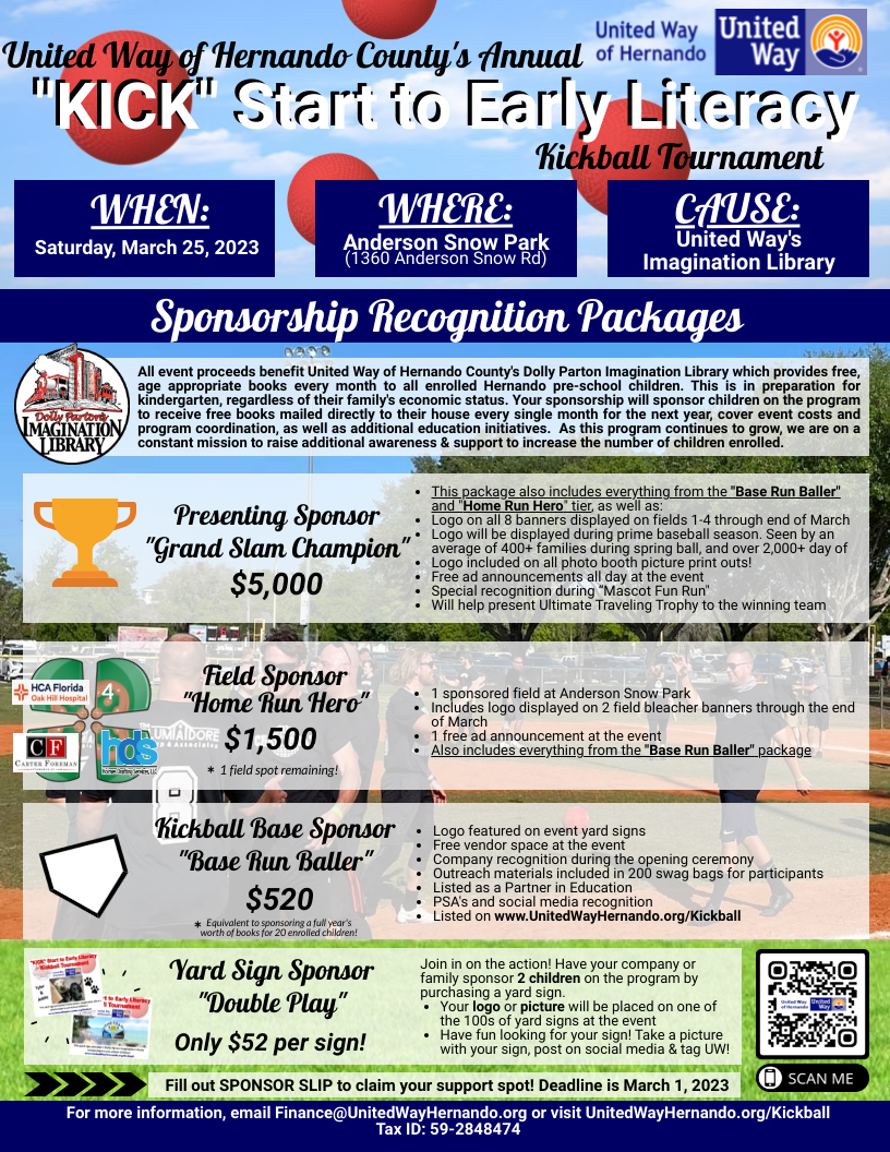 2023 Kickball Sponsorship Flyer 