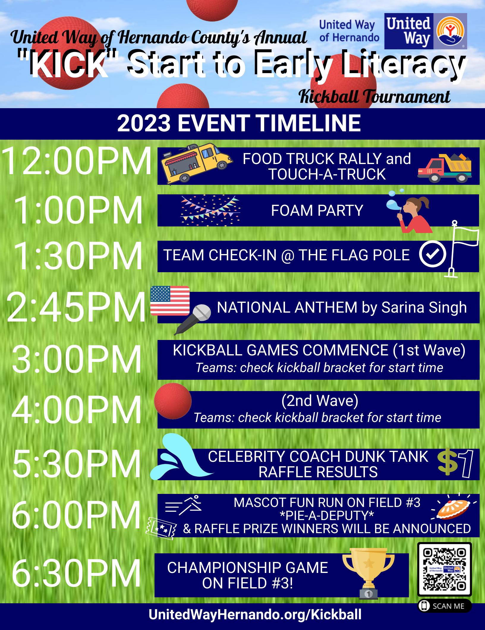 2023 Kickball Event Timeline 