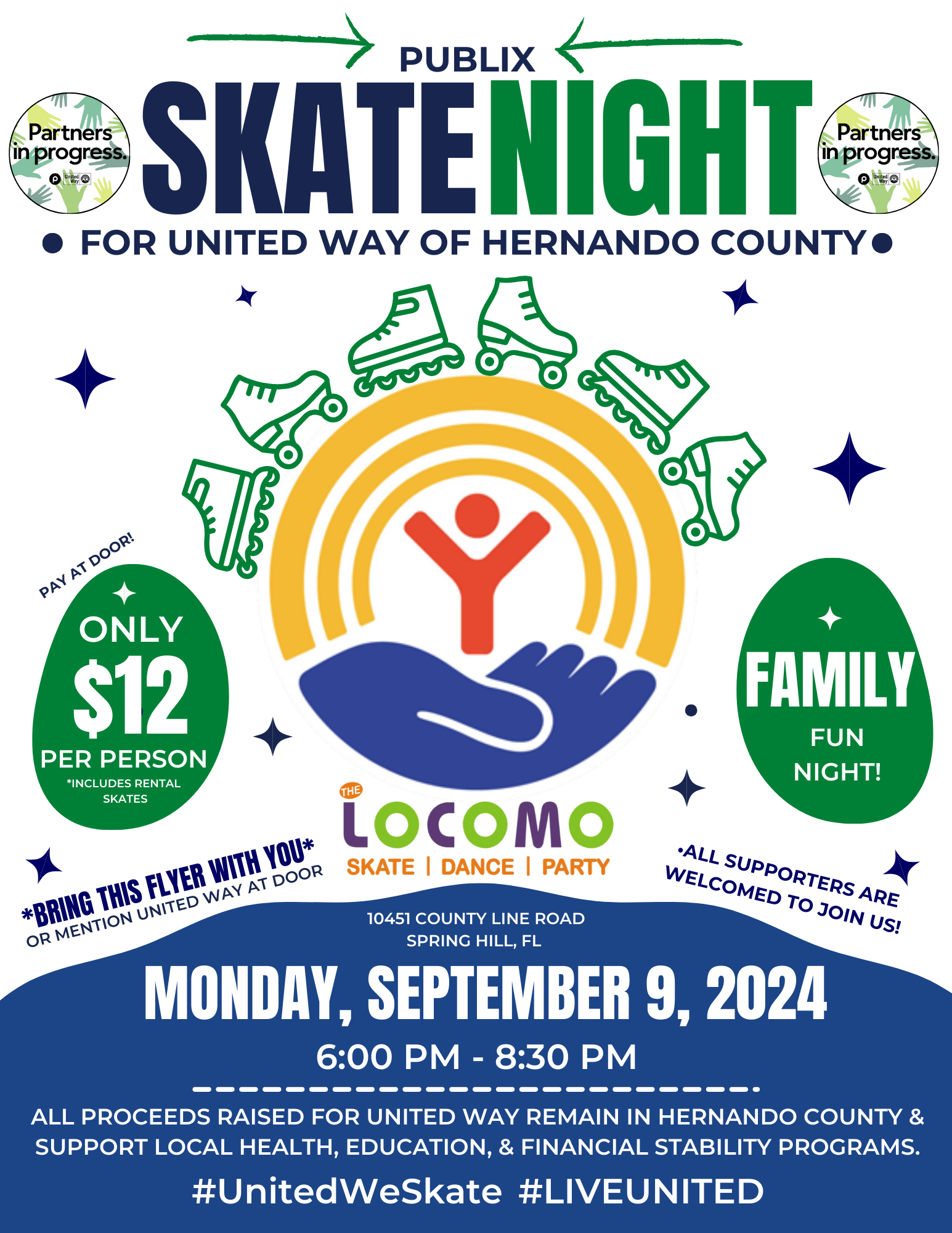 Publix Skate Night 2024 Flyer