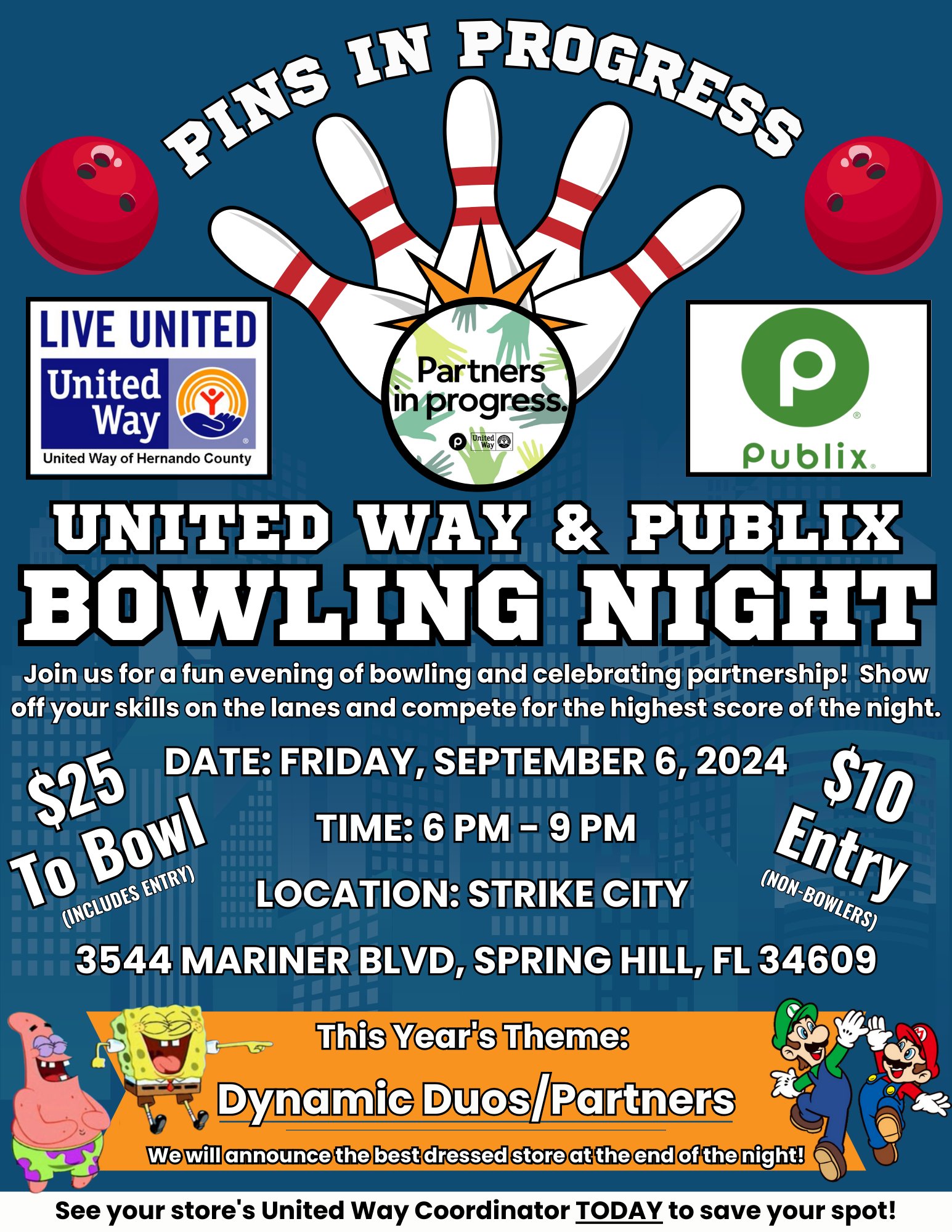 Publix Bowling Night 2024 Flyer