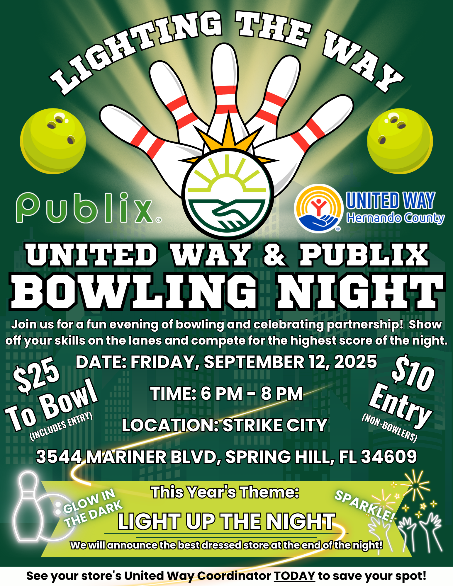 Publix Bowling Night 2025 Flyer