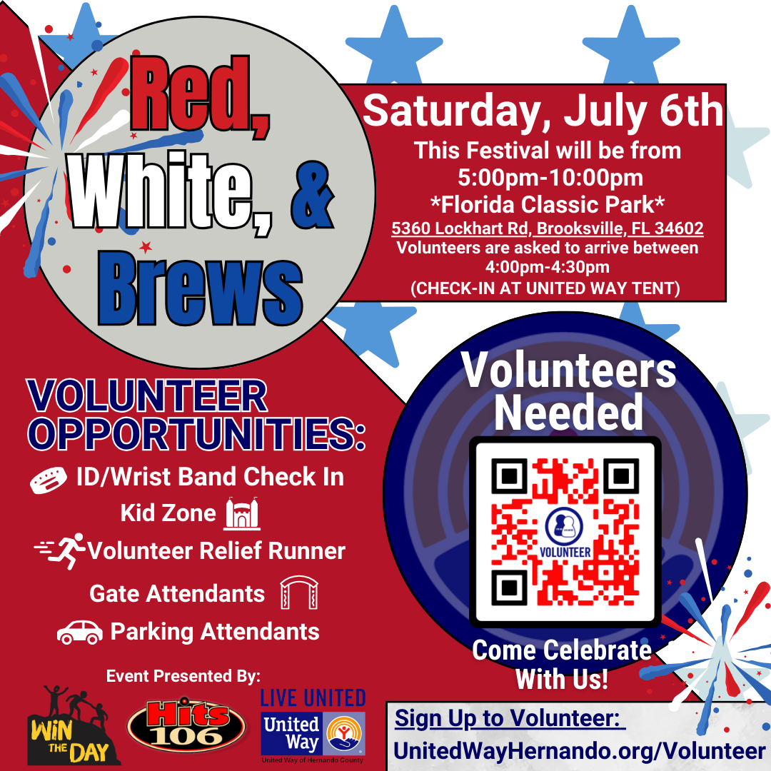 RWB Volunteer sign-up flyer