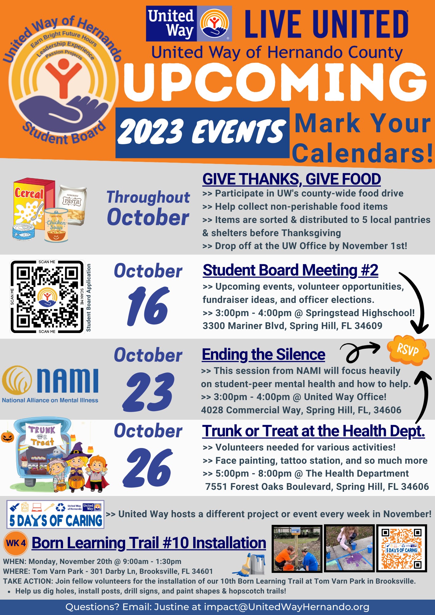Student Board Upcoming Events Flyer (OCT-NOV)