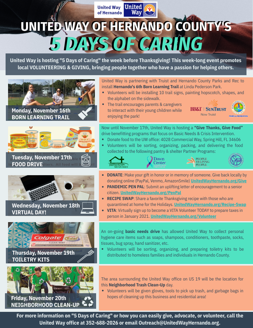 5 Days of Caring Image of Flyer